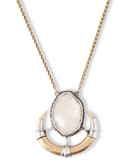 Lucky Brand Metal Semi-Precious Stone Pendant Necklace - Two Tone Colour