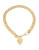 Lauren Ralph Lauren Curb Chain Necklace with Crest Charm - GOLD
