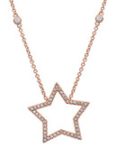 Crislu Rose gold Star Necklace - Pink