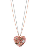 Betsey Johnson Vintage Heart Pendant Necklace - Pink