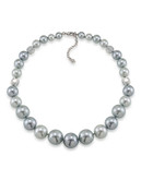 Carolee Cosmic Reflections Graduated Tonal Silver Pearl Necklace - Silver