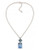 Carolee Dark Star Double Drop Pendant Necklace Silver Tone Crystal Pendant Necklace - Blue