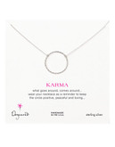 Dogeared Karma Collection Sterling Silver No Stone Single Strand Necklace - Silver