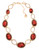 Jones New York Gold tone hammered link and stone necklace - Red