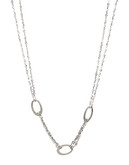 Expression Sterling Silver Oval Disc Necklace - Silver