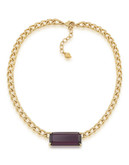 Carolee Modern Rosé Center Stone Necklace Gold Tone Crystal Collar Necklace - Pink