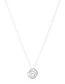 Nadri Nested Pearl Round Pendant Necklace - Silver