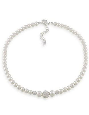Carolee White Pearl And Crystal Fireball Necklace - White