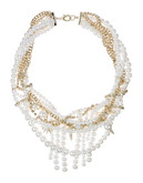 Sam Edelman Pearl Chain Collar Necklace - White