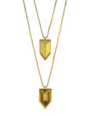 Vince Camuto Clearview Gold double chevron pendant necklace - Gold