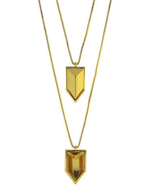 Vince Camuto Clearview Gold double chevron pendant necklace - Gold