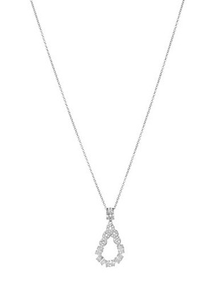 Nadri Teardrop Pendant Necklace - Grey