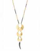 Robert Lee Morris Soho Big Stone Metal Pendant Necklace - Gold