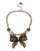 Betsey Johnson Large Bow Frontal Necklace - Pink