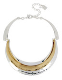 Robert Lee Morris Soho Two Tone Hammered Sculptural Collar Necklace - Gold
