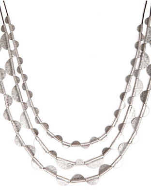 Lucky Brand Silver Tone Multi Strand Necklace - Silver