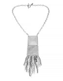 Robert Lee Morris Soho Corrugated Metal Metal Pendant Necklace - Silver