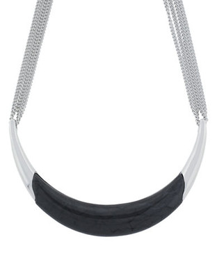 "Vince Camuto 17"" Curved Horn Collar Necklace - Grey"