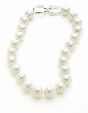 Lauren Ralph Lauren 18 Inch To 16mm Foldover Clasp Necklace - White