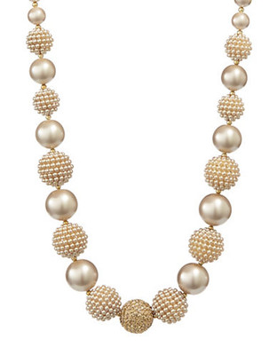 Carolee Graduated Ball Collar Necklace - gold
