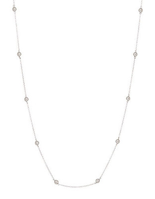 Expression Bezeled Cubic Zirconia Station Necklace - Silver