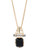 Kenneth Cole New York Deco Glam Metal Glass Pendant Necklace - Jet