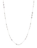 A.B.S. By Allen Schwartz Long Framed Stone Necklace - Silver