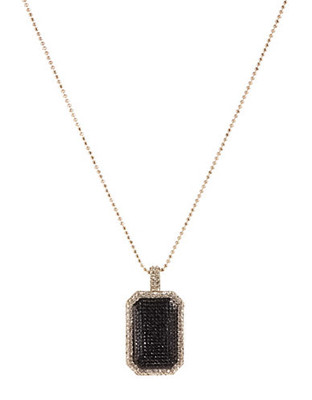 A.B.S. By Allen Schwartz Pave Bead Chain Pendant Necklace - Gold