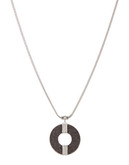 A.B.S. By Allen Schwartz Embellished Glitter Circle Pendant Necklace - Silver