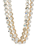 Expression Two Strand Pearl and Stone Necklace Set - Gold