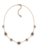 Carolee Simply Amethyst Illusion Necklace Gold Tone Crystal Collar Necklace - Purple