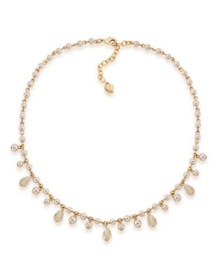 Carolee Champagne Bubbles Pearl Drop Necklace Gold Tone Collar Necklace - Gold