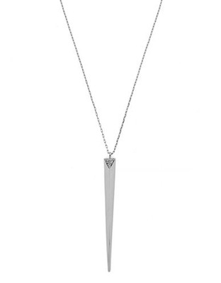 Vince Camuto On Point Pave Items Light rhodium plated base metal Glass Pave Needle Point Pendant Necklace - Grey