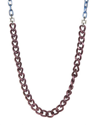 Gerard Yosca Multi Colour Chain Link Necklace - Purple