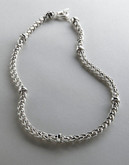 Lauren Ralph Lauren Silver Tone Braided Chain Necklace - Silver