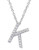Crislu Micro Pave Initial K Charm Necklace - Silver