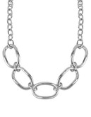 Robert Lee Morris Soho Large Silver Oval Link Frontal Necklace - Silver