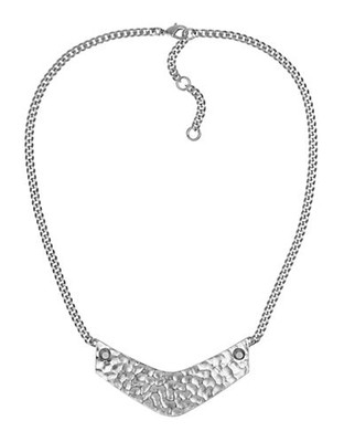 Sam Edelman Metal Plate V-Necklace - Silver