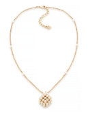 Carolee Sculpture Garden Cluster Pendant Necklace Gold Tone Plastic Pendant Necklace - White