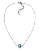 Carolee Cosmic Reflections Single Blue Rondelle Necklace - Silver