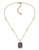 Carolee Simply Amethyst Emerald Cut Pendant Necklace Gold Tone Crystal Pendant Necklace - Purple