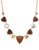 Lucky Brand Silver and Gold Tone Set Stone Turquoise Collar Necklace - Carnelian
