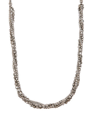 Lucky Brand Lucky Brand Silver-Tone Multi Layer Metal Beaded Necklace - silver