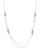 Lucky Brand Clear Quartz Long Necklace - silver
