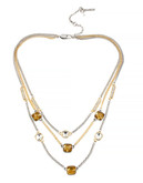 Kenneth Cole New York Topaz Faceted Bead Multi Row Necklace - Topaz