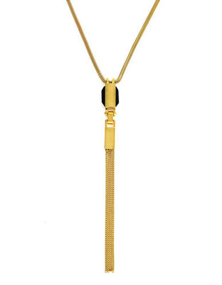 Vince Camuto Colored Lines Gold Plated  Resin Pendant Necklace - Gold