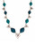 Lucky Brand Silver Tone Set Stone Tribal Collar Necklace - Silver