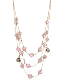 Betsey Johnson Flower Bead Illusion Necklace - Multi Coloured