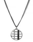 Kenneth Cole New York Deco Glam Metal Glass Pendant Necklace - Black