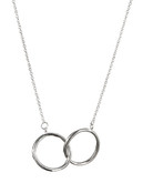 Expression Sterling Silver Double Circle Necklace - Silver